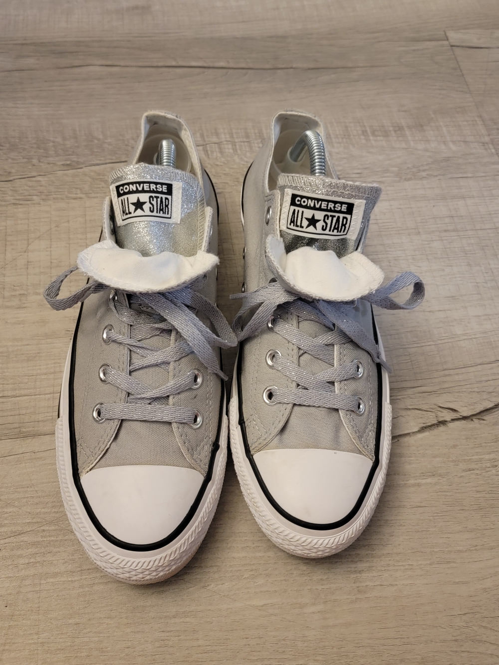 Converse Women  Light Gray Low Top All Star Sneakers